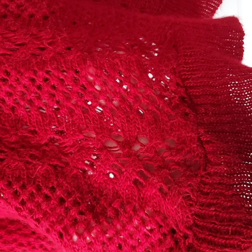 Notations short sleeve turtleneck sweater red xl - Picture 6 of 11